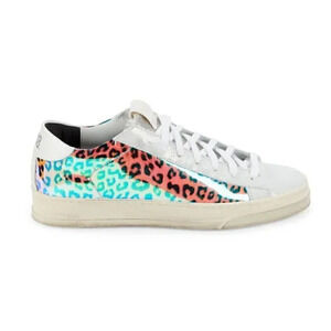 P448 Women's‎ Sneaker EU 40 US 9.5-10 Jack Leopard Print Hologram Low Top Skater